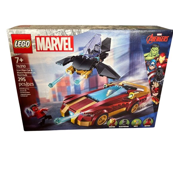 LEGO Marvel 76310 Iron Man Car & Black Panther vs Red Hulk Set (295 pcs) - Picture 1 of 4